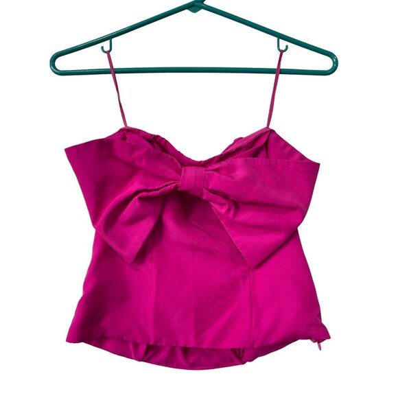 Express Top Size 4 Strapless Bow Corset Tube Hot Pink Bow Feminine Holiday - Picture 3 of 11